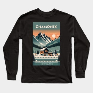 A Vintage Travel Art of Chamonix - France Long Sleeve T-Shirt